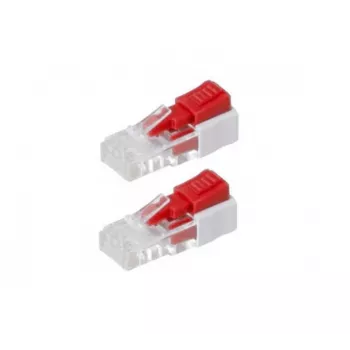 EXERTIS CONNECT RJ45-porttilukko (10 kpl:n pakkaus, sininen) avaimella – estää luvattoman verkkoyhteyden 848943