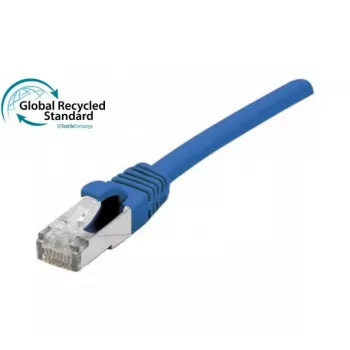EXERTIS CONNECT Cat. 6A S/FTP -verkkokaapeli, TPE, halogeeniton, GRS-sertifioitu, lukitussuojus, sininen, 1,5 m 854513