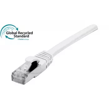 EXERTIS CONNECT RJ45 -verkkokaapeli Cat. 6, F/UTP, GRS-sertifioitu, valkoinen, 1,0 m (854657)