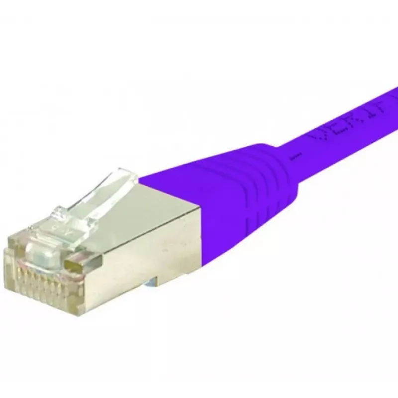 EXERTIS CONNECT CAT.6 S/FTP -verkkokaapeli, PiMF, violetti, 0,5 m, Slim Snagless Boot 854452