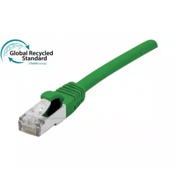 EXERTIS CONNECT Cat. 6A S/FTP -verkkokaapeli, TPE, halogeeniton, GRS-sertifioitu, snagless, vihreä, 0,3 m 854528