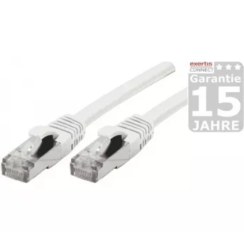 EXERTIS CONNECT Cat 6A S/FTP -verkkokaapeli, valkoinen, 3,0 m, Slim Bend Protection 858503