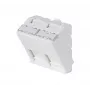 EXERTIS CONNECT peitelevyn sisäosa 45x45 mm 2 Keystone-moduulille, 30°, signalweiß RAL 9003 911711