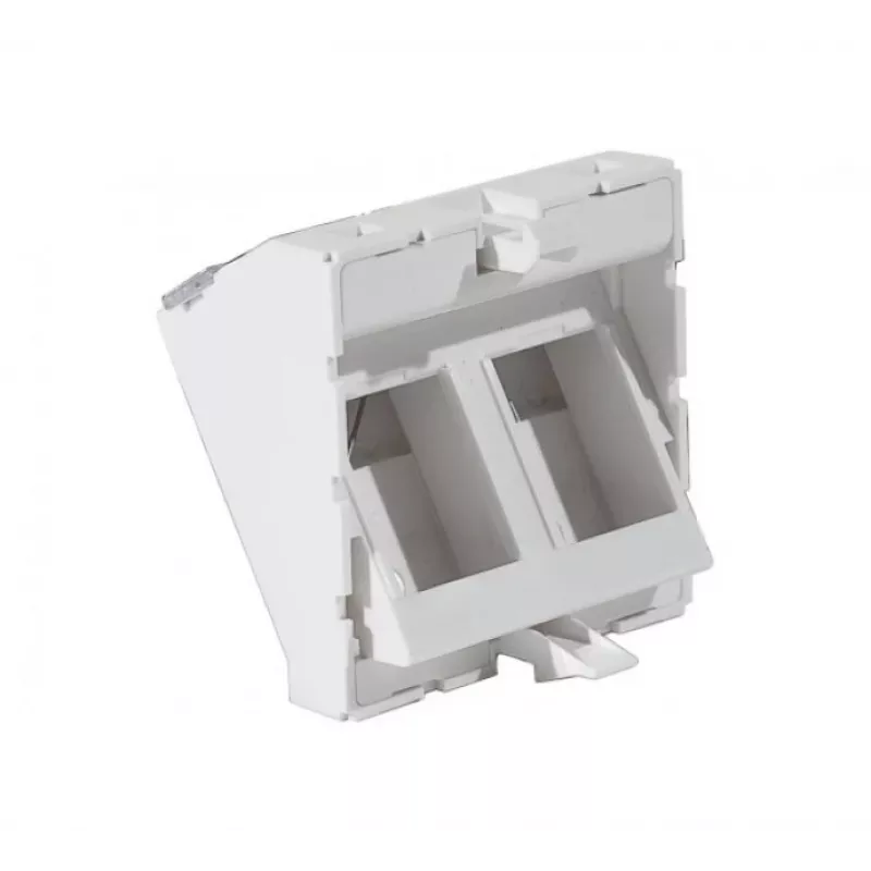 EXERTIS CONNECT peitelevyn sisäosa 45x45 mm 2 Keystone-moduulille, 30°, signalweiß RAL 9003 911711