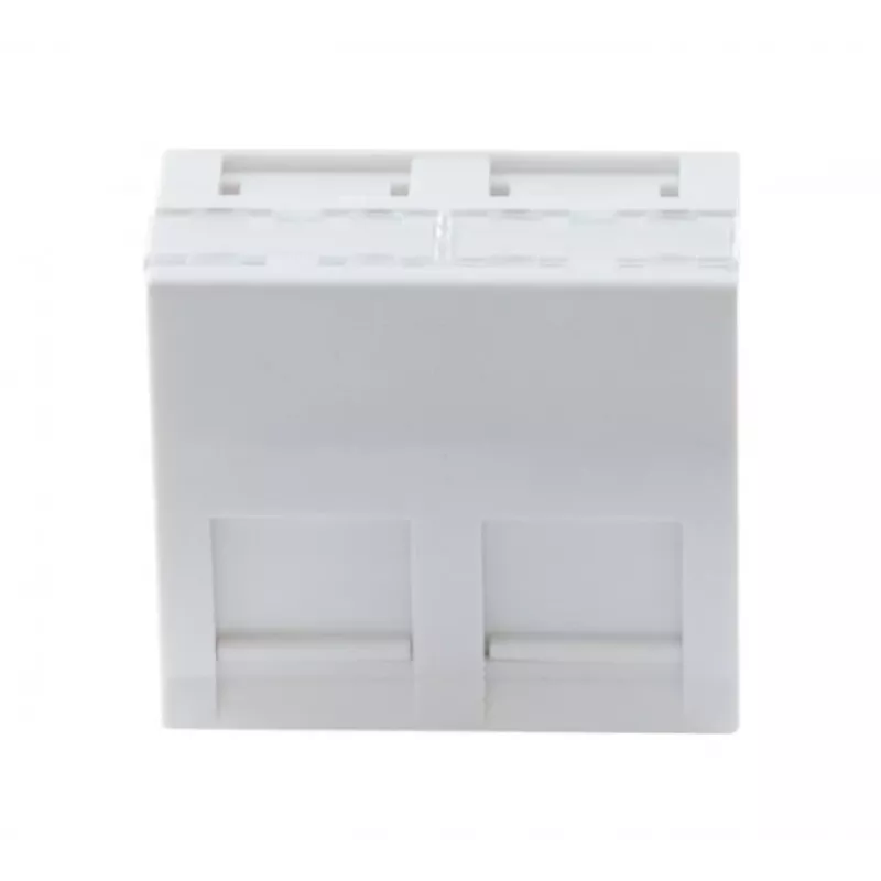 EXERTIS CONNECT peitelevyn sisäosa 45x45 mm 2 Keystone-moduulille, 30°, signalweiß RAL 9003 911711