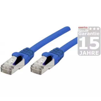 Exertis Connect CAT 6a S/FTP -verkkokaapeli, RJ45-pistoke–RJ45-pistoke, 20 m, halogeeniton, sininen 858460