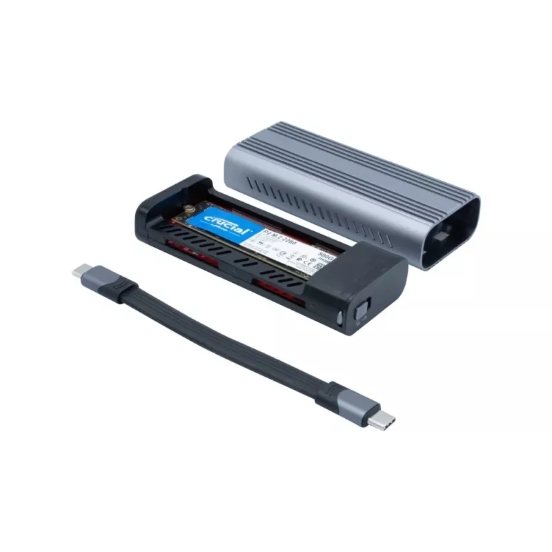 EXERTIS CONNECT M.2 SSD-kotelo, USB4/Thunderbolt 4 40Gbps Type-C, M.2 NVMe/PCIe SSD:lle 924640