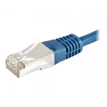 EXERTIS CONNECT 859515 Cat6a F/UTP -kytkentäkaapeli, 0,15 m, sininen, 10 Gbps, ohut suojus