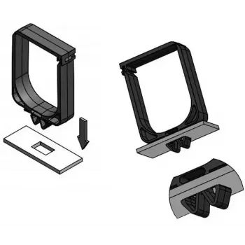 IT-BUDGET kaapelinhallintapidike muovi - KxL 60 x 40 mm - napsautuskiinnitys 19 tuuman tasoon - musta (01900651010)