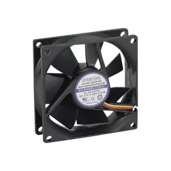 Exertis Connect Evercool 80 mm kotelotuuletin – liukulaakeri, 2000 kierr./min, 26,5 CFM, musta 910184