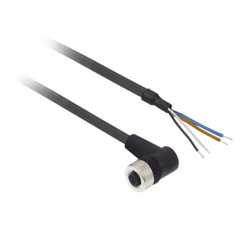 TMSS GERMANY Telemechanique Sensors M12-liitin 4-napainen suora PUR-kaapeli, 10 m, musta, IP67 XZCP1241L10