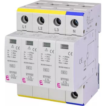 ETI ETITEC C T2 275/20 3+1 ylijännitesuoja tyyppi 2, 275 V AC, 4-napainen 002440403