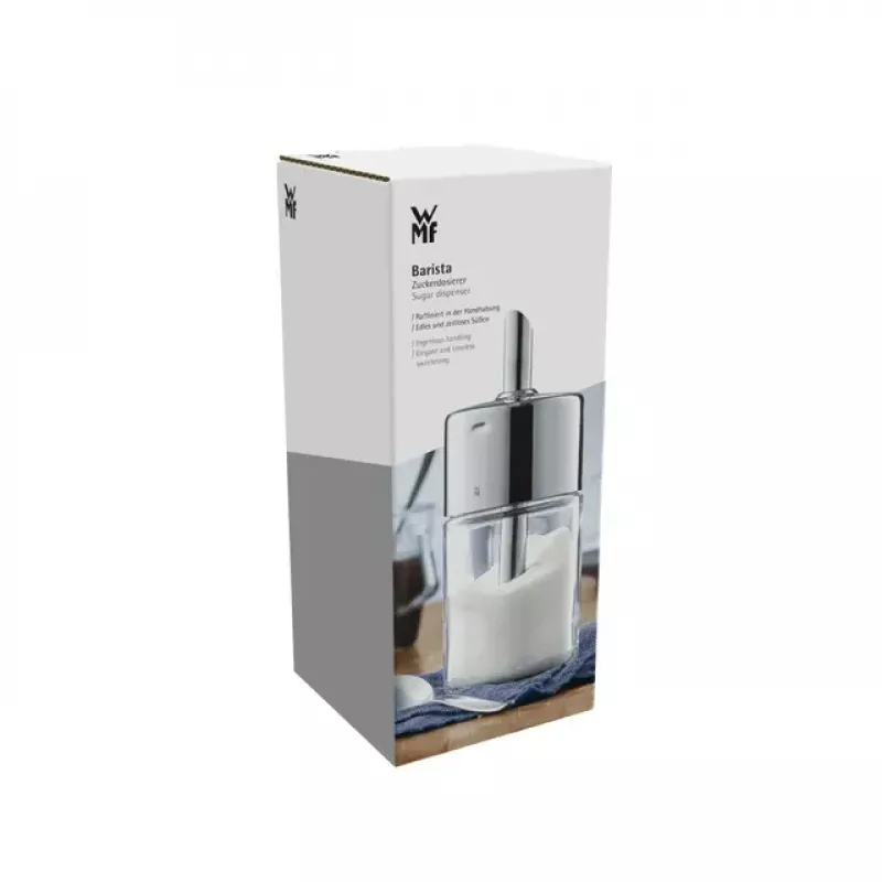 WMF Basic sokerinsirotin 200 ml, Cromargan® ruostumaton teräs ja lasi, hopea/läpinäkyvä