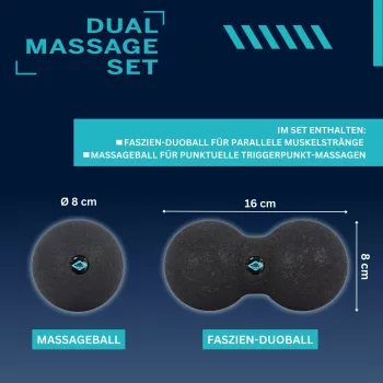SCHILDKRÖT Dual hierontasarja, 2-osainen: 1 peanut-pallo (n. 80 x 160 mm), 1 hierontapallo - 1 kpl (960134)