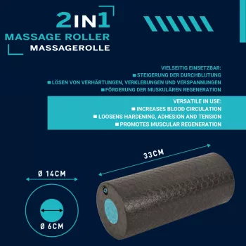 SCHILDKROT 2-in-1 hierontarullasarja musta/sininen EPP-vaahto 960237