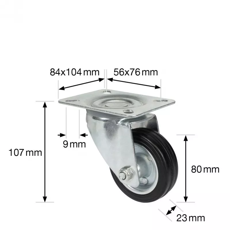 Wagner design yourself ohjausrulla RO 6184 hopea 75 mm 50 kg 4618401