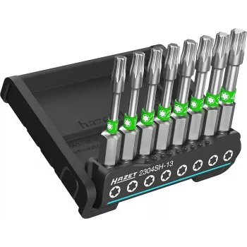 HAZET 2304SH-13 8-osainen TORX-pistosarja 1/4 tuuman käyttö T10-T45, 25 mm, erikoisteräs, fosfatoitu