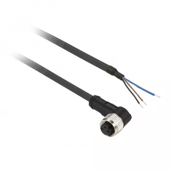 TMSS GERMANY Telemechanique Sensors M12-liitäntä valmiiksi koottu liitäntäkaapeli, 4-napainen, 5 m PUR, musta, suora, IP67/IP65/IP69K, 4A, 250V AC/DC, OsiSense XZ -sarja - XZCP0666L5