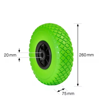 Wagner design yourself kottikärrynpyörä umpikumi RO 8262 vihreä 260 mm 4826201