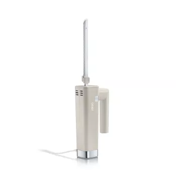 GRAEF EK508EU sähköveitsi 180 W ruostumattomat terät, 2 aaltoterää, ergonominen kahva, puinen säilytysteline, turvakytkin, 1,2 m kaapeli, valkoinen