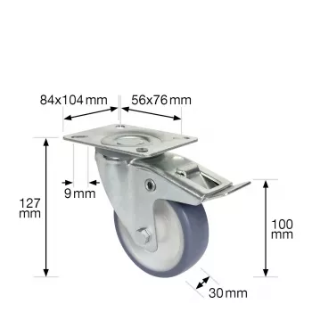Wagner design yourself ohjauspyörä RO 7600 harmaa 75 mm (4760001)