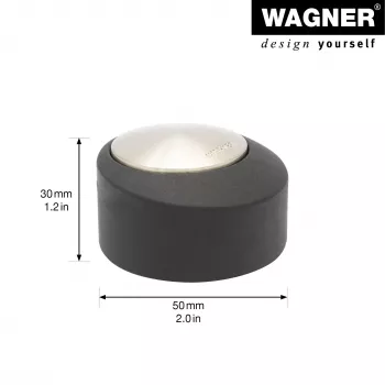 Wagner Design Yourself EH 5181 lattia-ovenpysäytin, sinkkivalu kumipuskurilla, mattapinnoitettu nikkeli, 50 mm 15518111