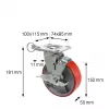 Wagner design yourself raskaan sarjan ohjauspyörä RO 0115 punainen 100 mm 150 kg 4011501