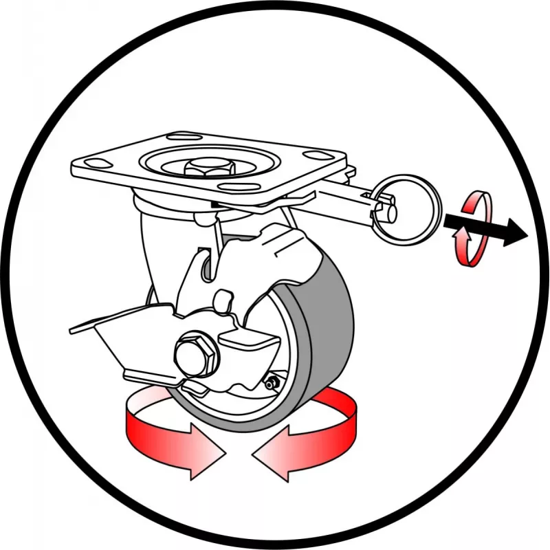 Wagner design yourself raskaan sarjan ohjauspyörä RO 0115 punainen 100 mm 150 kg 4011501