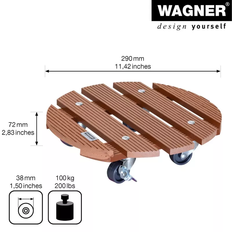 Wagner design yourself kasvirulla WPC GH 0535 pyöreä ruskea 29 x 7,5 cm 20053501