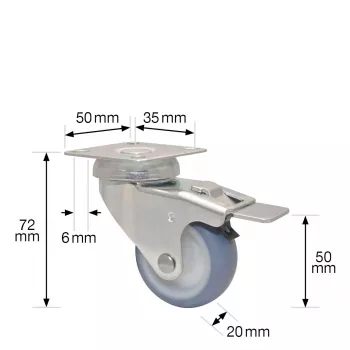 Wagner design yourself ECO RO 3550 ohjauspyörä, 50 mm pyörä, harmaa 3355001