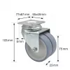 Wagner design yourself ECO RO 1577 harmaa kaksoisohjauspyörä, 50 mm pyörä, 50 kg kantavuus, levykiinnitys 3157701