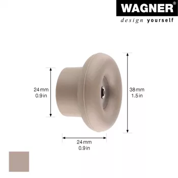 Wagner design yourself DOT naulakko, taupe, 1 koukku, sinkkipuristuvalu, ruuvikiinnitys 17022121