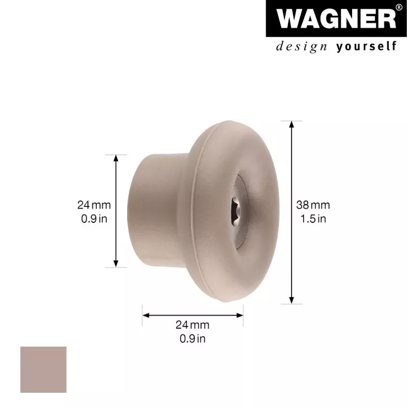 Wagner design yourself DOT naulakko, taupe, 1 koukku, sinkkipuristuvalu, ruuvikiinnitys 17022121
