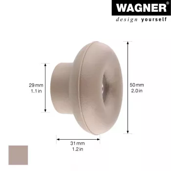 Wagner design yourself DOT GH 0222 naulakko, 1 koukku, taupe, 40 mm, muovi 17022221