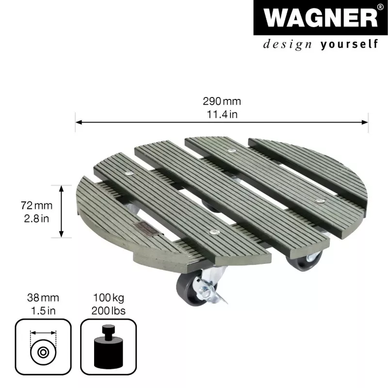 WAGNER design yourself kasvirulla GH0528 muovi, Ø 29 cm tummanvihreä pyöreä, 1 kpl 20052801