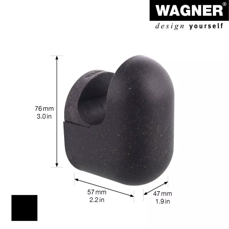 Wagner design yourself PILL naulakko, 1 koukku, musta, alumiini, seinäasennus, 40 mm 17040221