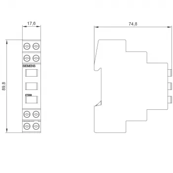 Siemens 5TE5802 apukytkin, 1NO+1NC, sivuasennus, monivärinen