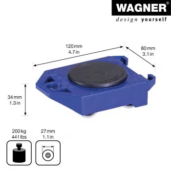 Wagner ROLLY MM 3171 20317101 siirtoalusta, enintään 200 kg, sininen