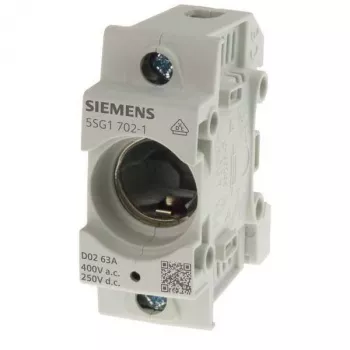 Siemens 5SG17021 D02 1-napainen 63A sulakepohja, 400V AC, ruuvikiinnitys, harmaa