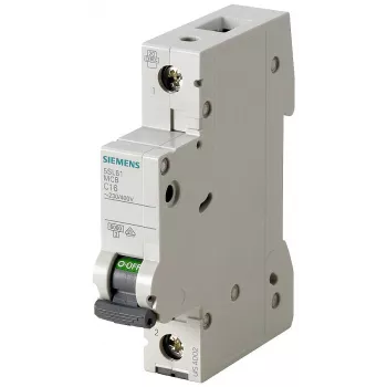 Siemens 5SL61026 SENTRON 5SL johdonsuojakatkaisija, 1-napainen, 2 A, laukaisukäyrä C, 6 kA katkaisukyky, 230/400 V AC, DIN-kiskoasennus, 1 moduuliyksikön leveys