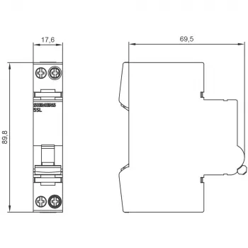 SIEMENS SENTRON 5SL6 johdonsuojakatkaisija 230V 6kA 1P+N B13 (5SL6013-6)