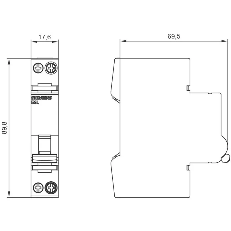 SIEMENS SENTRON 5SL6 johdonsuojakatkaisija 230V 6kA 1P+N B13 (5SL6013-6)