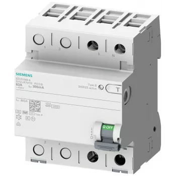 SIEMENS 5SV33224 vikavirtasuojakytkin, tyyppi B, 25 A, 30 mA, 230 V, 1+N, 4 TE, lyhytaikaviivästetty
