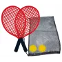 Schildkröt beach tennis -sarja, musta/punainen – 2 muovimailaa ja pehmeä pallo 970130