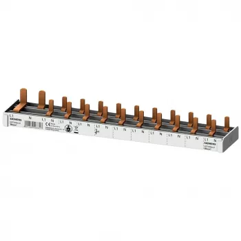 SIEMENS 5ST37840 tappikisko 16mm², 1x vikavirtasuojakytkin 1P+N + 10x kompaktilaite, 12 TE
