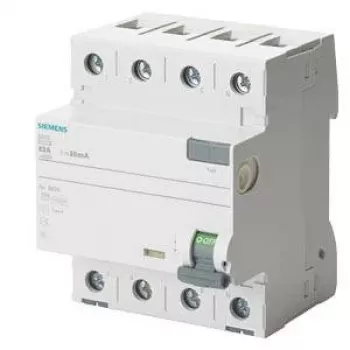 SIEMENS 5SV36468 vikavirtasuojakytkin, tyyppi A, 63 A, 300 mA, 4-napainen, 400 V, selektiivinen