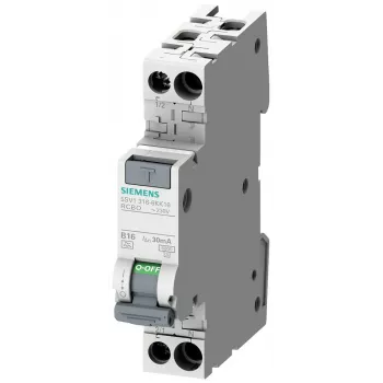 Siemens 5SV16166KK16 vikavirtasuojakytkin, 1P+N, 16 A, 30 mA, tyyppi A, C-käyrä, 6 kA