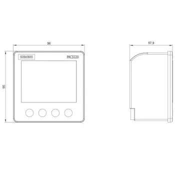 Siemens SENTRON PAC3220 tehonmittauslaite, Modbus TCP, LCD, 96x96mm kojetauluasennus, 690/400V AC, 24-60V DC apujännite, ruuviliittimet 7KM32201BA011EA0
