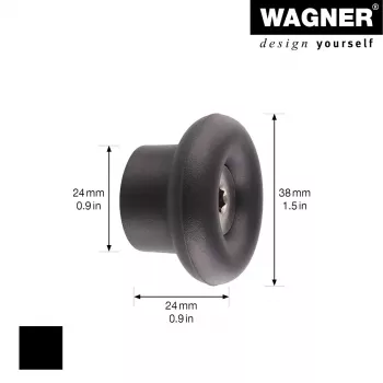 Wagner design yourself DOT GH 0201 seinäkoukku, musta, 1 koukku, ruuvikiinnitys, muovi 17020121