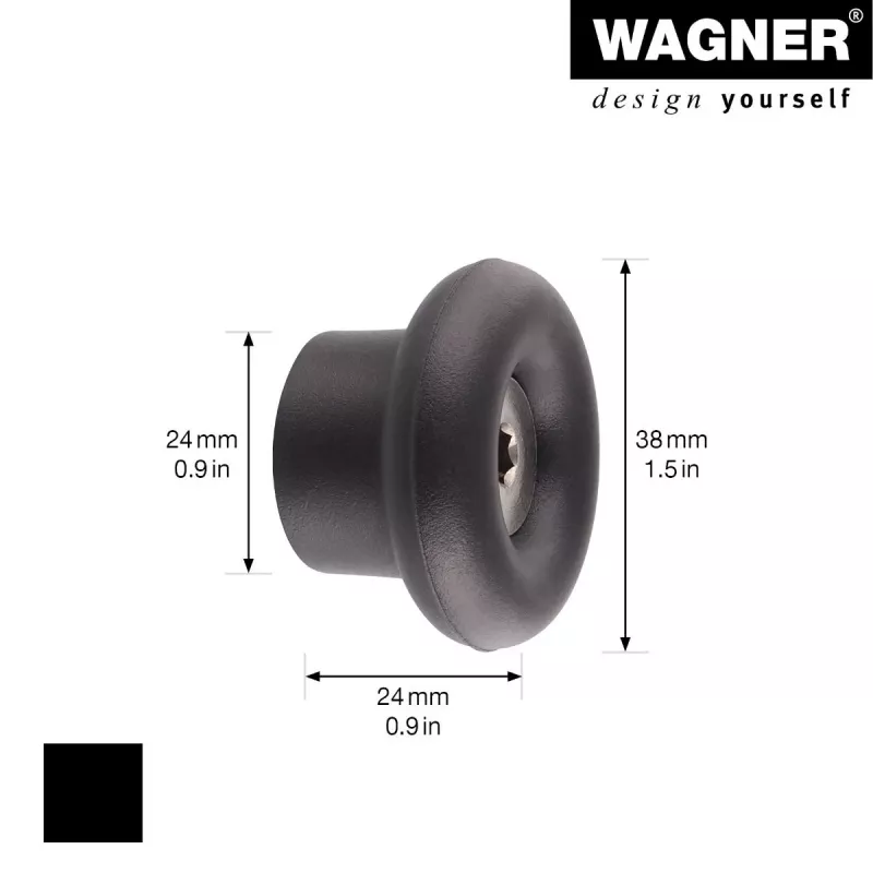 Wagner design yourself DOT GH 0201 seinäkoukku, musta, 1 koukku, ruuvikiinnitys, muovi 17020121